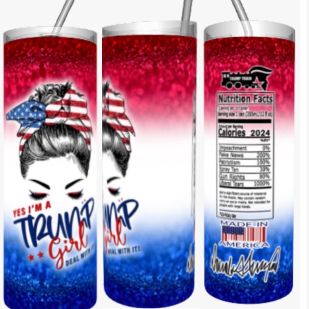 Yes I'm a Trump Girl Deal With it 20oz Straight Tumbler with a Straw Included